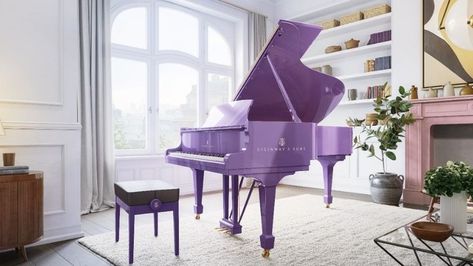 Purple Passion 💜 #steinwayandsons #steinway #steinwaypianos #pianogreensboro #bostonpianos #essexpianos #steinwaypianogallery #handcraftedintheusa #greensboro #greensboronc #purple Purple Piano, Pretty Instruments, Steinway Grand Piano, Pink Piano, Purple Guitar, Steinway Piano, White Piano, Instruments Art, Types Of Guitar