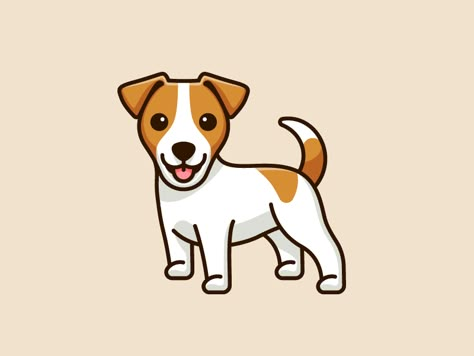 Drawing Jack Russell Terrier, Pet Drawing Ideas, Simple Dog Paintings For Beginners, Jack Russell Cartoon Drawing, Jack Russel Illustrations, Jack Russell Sketch, Jack Russell Terrier Cartoon, Cute Puppy Illustration, Jack Russell Cartoon