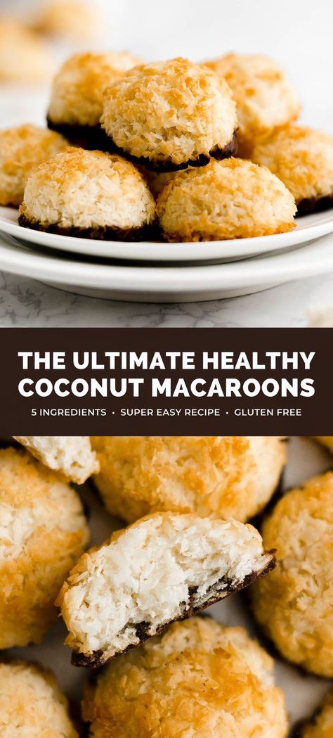 This is the BEST coconut macaroons recipe you’ll ever make! It’s so easy, even for beginners! They’re light, soft & fluffy on the outside with crisp, slightly crunchy exteriors. Full of sweet coconut flavor & hints of caramel from the toasted coconut! These healthy coconut macaroons are naturally gluten free & dairy free… And even sugar free & keto! Perfect for Christmas & the holidays! coconut macaroons recipe easy. healthy coconut macaroons low carb. macaroons recipe without almond flour. Macaroons Recipe Easy, Shredded Coconut Recipes, Best Coconut Macaroons, Gluten Free Coconut Macaroons, Coconut Macaron, Coconut Macaroons Easy, Flake Recipes, Macaroons Recipe, Coconut Macaroons Recipe