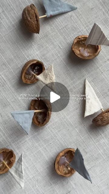 HULANKA on Instagram: "Save this idea and check out our other fun activities with kids! 🎈

An activity your kids will love! If you have leftover walnut shells – try it out! 

#diywithkids #kidcrafts #funwithkids #recyclingcrafts #walnutshellcrafts #easycraftsforkids #momsofinstagram #upcyclingideas #toddleractivities #craftymom #craftwithme"