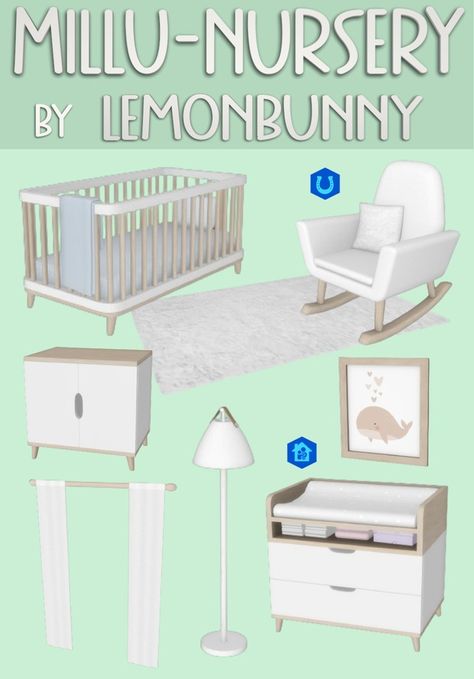 CC-Pack MILLU-Nursery | Patreon Sims4 Cc Crib, Sims 4 Cc Infant Changing Table, Sims 4 Twin Nursery, Sims 4 Functional Crib, Sims 4 Cc Nursery Furniture Patreon Free, Sims Cc Outdoor, Sims4 Crib, Baby Clutter Sims 4 Cc, Ikea Sims 4 Cc