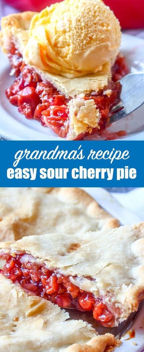 Easy Cherry Pie Recipe, Best Cherry Pie, Cherry Pie Recipe Easy, Sour Cherry Recipes, Cherry Pie Filling Recipes, Sour Cherry Pie, Cherry Pie Recipe, Pie Filling Recipes, Cherry Desserts