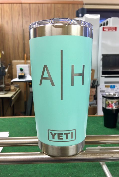 Two Letter Monogram, Yeti Accessories, Engraved Yeti, Coffee In The Morning, Kids Bottle, Laser Projects, King Crab, Letter Monogram, Yeti Rambler