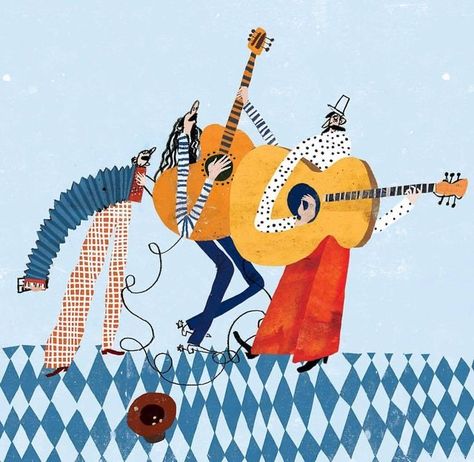 Victoria Semykina, Children Songs, Guitar Illustration, Music Drawings, Music Illustration, Character Graphic, Music Artwork, Favorite Song, Music Festivals