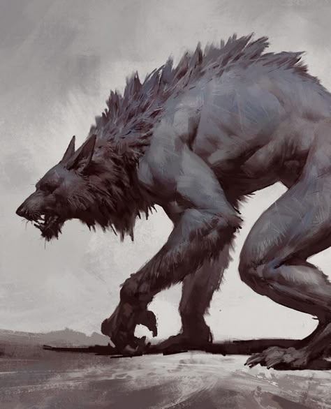 Werewolf Side View, Wolf Eating Prey, Wolf Monster Concept Art, Werewolf Human Form, Lycanthrope Art, Werewolf Fantasy Art, Lycan Art, Werewolf Concept Art, God Of Animals