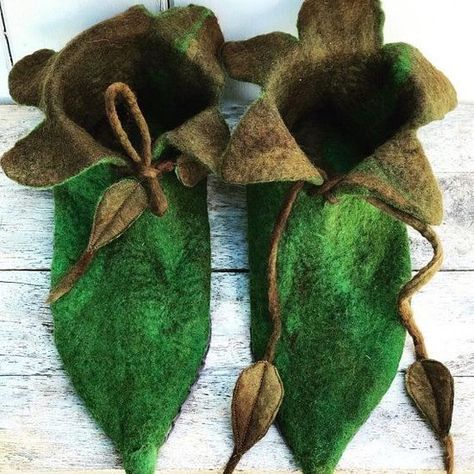 Tovad Ull, Elf Slippers, Woman Slippers, Elf Shoes, Fairy Shoes, Felt Slippers, Fairy Festival, Felt Shoes, Elf Clothes