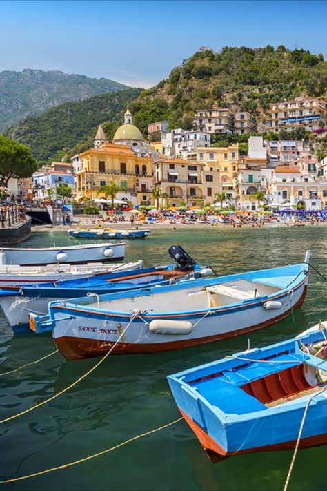 Cetara is a beautiful village on the Amalfi Coast that is full of charm and color but without the crowds. Find out what to see and do in Cetara, Italy and why it's a must see spot on the Amalfi Coast over on the Exclusive Cruises blog.  ||  #ExclusiveCruises #Cetara #CetaraItaly #AmalfiCoast #AmalfiCoasttravel #Italy #Italytravel #AmalfiCoastboattour Cetara Italy, Amalfi Coast Italy Photography, Best Beaches Amalfi Coast, Costa Amalfi, Amalfi Town, Italy Lemons Amalfi Coast, Minori Italy Amalfi Coast, Campania Italy, Amalfi Coast Towns