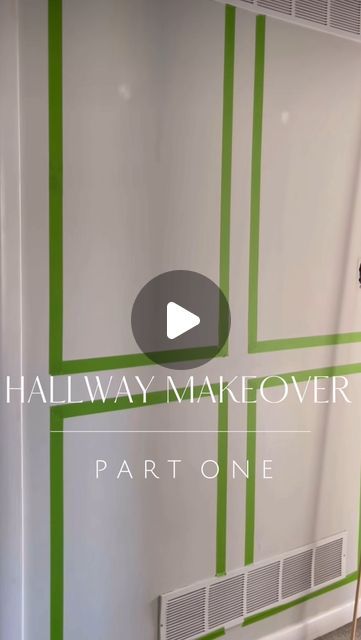 Entry Hall Wall Ideas, Entry Way Wall Paneling Ideas, Narrow Hallway Ideas Wall Colors, Hallway Decorating Wallpaper, Green Entryway Walls, Hallway Wall Design, End Of Hallway Accent Wall, Trim Hallway, Entryway Color Ideas Paint