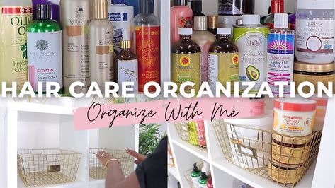 Organize Hair Products, Hair Care Organization, Marble Water Bottle, Relaxed Hair Journey, Organize With Me, Healthy Relaxed Hair, Clean And Organize, Natural Hair Movement, Hair Steamers