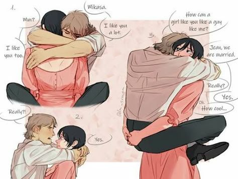 Attack On Titan Jean, Attack On Titan 2, Attack On Titan Aesthetic, Attack On Titan Comic, Eren X Mikasa, Attack On Titan Ships, Titans Anime, Attack On Titan Funny, Eren And Mikasa