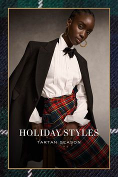 Ralph Lauren Street Style, Ralph Lauren Holiday, Ralph Lauren Christmas, Tartan Fashion, Black Watch Tartan, Christmas Outfits Women, Boat Neck Dress, Plaid Outfits, Ralph Lauren Women