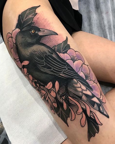 Swedish Tattoo, Tatuaje Cover Up, Wörter Tattoos, Crow Tattoo, 4 Tattoo, Raven Tattoo, Tattoos Geometric, Leg Sleeve Tattoo, Large Tattoos