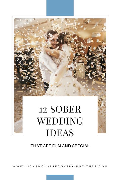 A survey by Nielsen in 2019 found that 66% of millennials are keen to reduce their overall alcohol intake. At the same time, some are doing it as a take on “sober curiosity” others choose dry weddings to save some money. The average cost of a wedding reception bar was over $2,300. Whether you’re in early recovery or want to keep your big day safe to everyone invited, these sober wedding ideas can have all the charm and tradition you’d expect from a wedding day. Day Time Wedding Reception, Alcohol Free Wedding Ideas, Non Alcoholic Wedding Reception, Reception Activity Ideas, Alcohol Free Wedding Receptions, Dry Wedding Ideas, Social Hour Wedding Ideas, Wedding Wow Factor Ideas, Second Wedding Reception Ideas