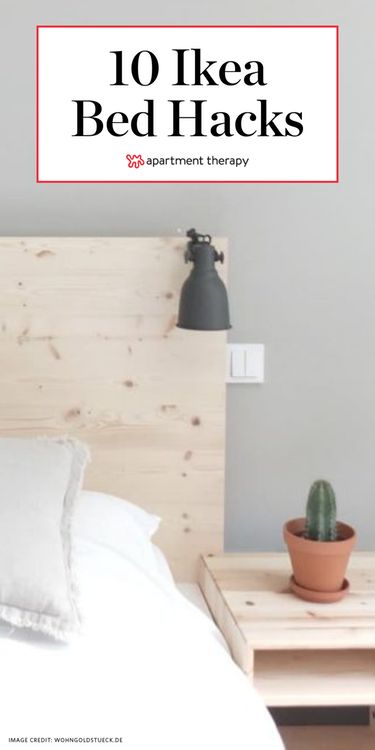 IKEA Bed Frame Hacks - DIY Headboard Projects | Apartment Therapy Ikea Headboard Ideas, Ikea Bed Frame Hack, Ikea Bed Headboard, Ikea Bed Hacks, Headboard Update, Bed Frame Hack, Ikea Headboard Hack, Nordli Ikea, Bedroom Bed Frame