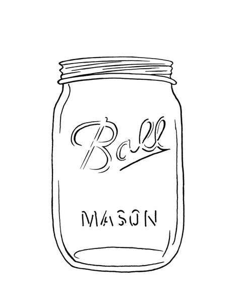 Ball Mason Jar Tattoo, Treps Ideas, Mason Jar Art Drawing, Ball Mason Jar Drawing, Mason Jar String Art Pattern, Mason Jar Line Drawing, Mason Jar Flower Drawing, Jar Tattoo, Mason Jar Svg