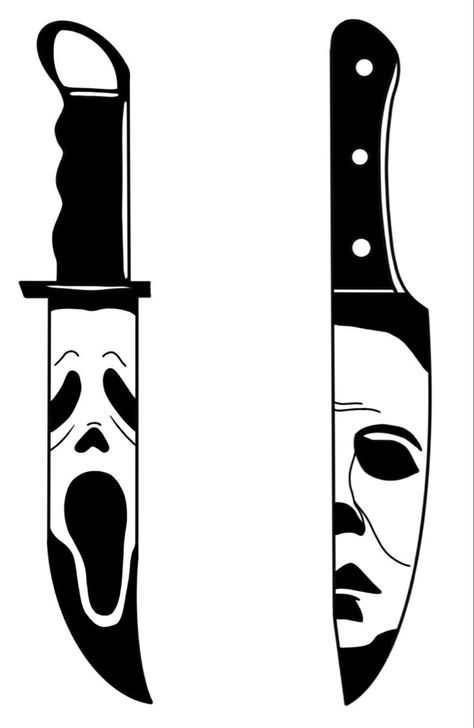 Tattoos Ghostface, Knife Reflection, Ghostface And Michael Myers, Michael Myers Drawing, Reflection Tattoo, Michael Myers Tattoo, Detailed Tattoos, Skull Hand Tattoo, Knife Drawing