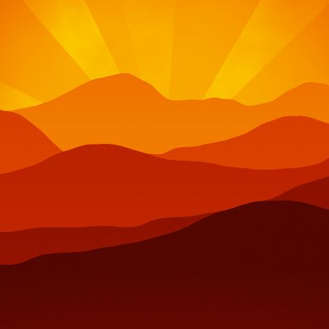 Desert Landscape Illustration, Abstract Sun Painting, Sunset Graphic Design, Digital Art Sunset, Sunset Texture, Orange Mountains, Sun Painting, Colorful Murals, Denim Art