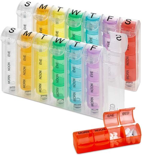 Organize Plastic Containers, Daily Pill Organizer, Pill Box Organizer, Medical Store, Weekly Pill Organizer, Watermelon Glow, Weekly Organization, Pill Holder, Durable Medical Equipment