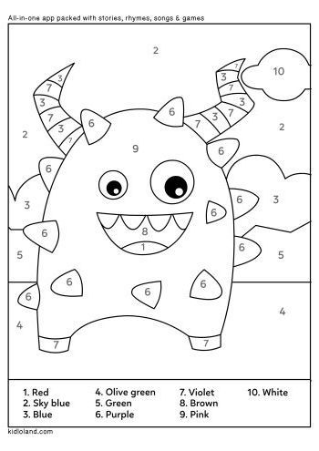 Monster Worksheet, Halloween Color By Number, Monster Shapes, Monster Activities, Monster Coloring Pages, Childcare Activities, Do A Dot, Numbers Preschool, Halloween Coloring