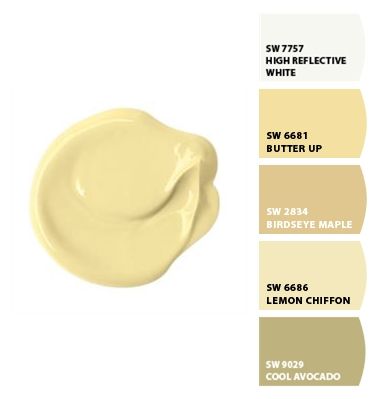 I love this butter color by Sherwin Williams.  SW 6681. Lemon Chiffon Sherwin Williams, Sherwin Williams Butter Up, Sherwin Williams Lemon Chiffon, Sw Butter Up, Sw Yellow Paint Colors, Butter Up Sherwin Williams, Butter Yellow Paint Colors, Butter Yellow Bedroom, Butter Paint Color