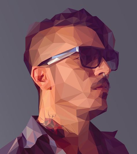 Create a Low-poly Portrait in Adobe Illustrator Tutorial #lowpoly #photoshoptutorials Illustration Art Nouveau, 심플한 그림, Portrait Tutorial, Poly Art, Polygon Art, Graphisches Design, Adobe Illustrator Tutorials, Low Poly Art, Vector Portrait