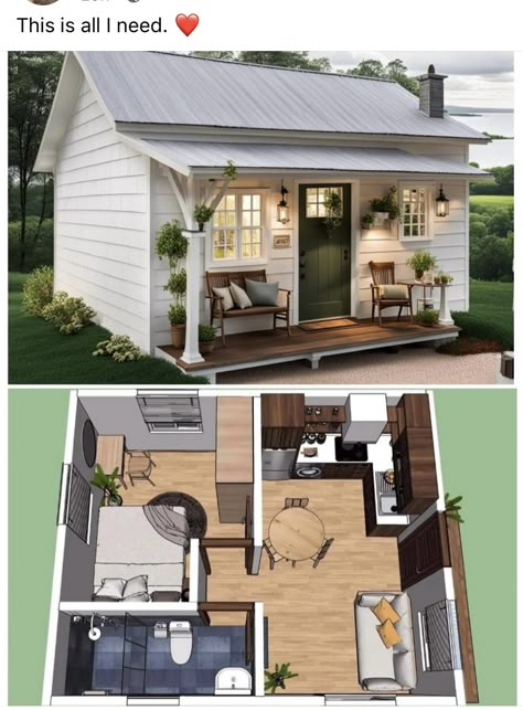 Small House Blueprints, Small House Layout, Shed To Tiny House, Tiny House Loft, Tiny House Layout, Tiny House Inspiration, Sims House Plans, Tiny House Floor Plans, Small House Design Plans