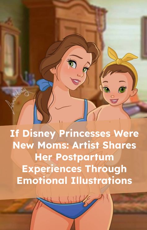 Disney Princesses Pregnant, Disney Princesses As Moms, Pregnant Disney Princess, Disney Princess Ages, Maya Devir, Disney Characters Reimagined, Disney Moms, Mom Characters, Birth Pictures