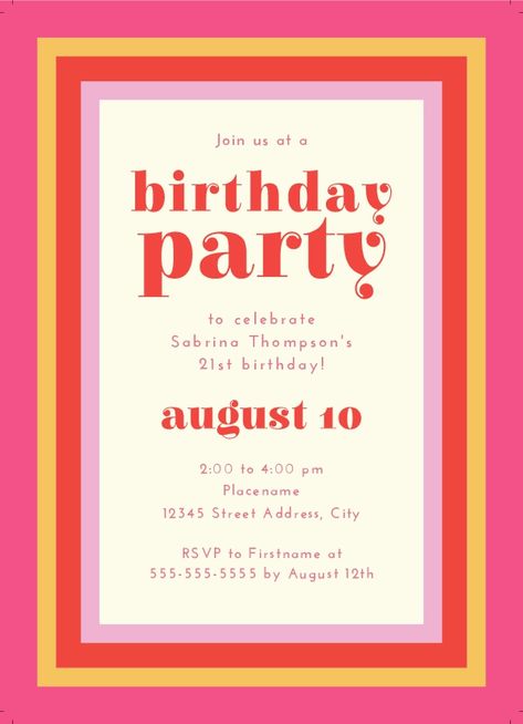 13 Party Invitations, Birthday Invitations Aesthetic 15, Homemade Invitations Birthday, Summer Birthday Invitations Templates, Party Invitations Aesthetic Template, Easy Birthday Invitations Diy, Fun Party Invitations, Aesthetic Birthday Party Invitations, Bday Invitation Cards Template