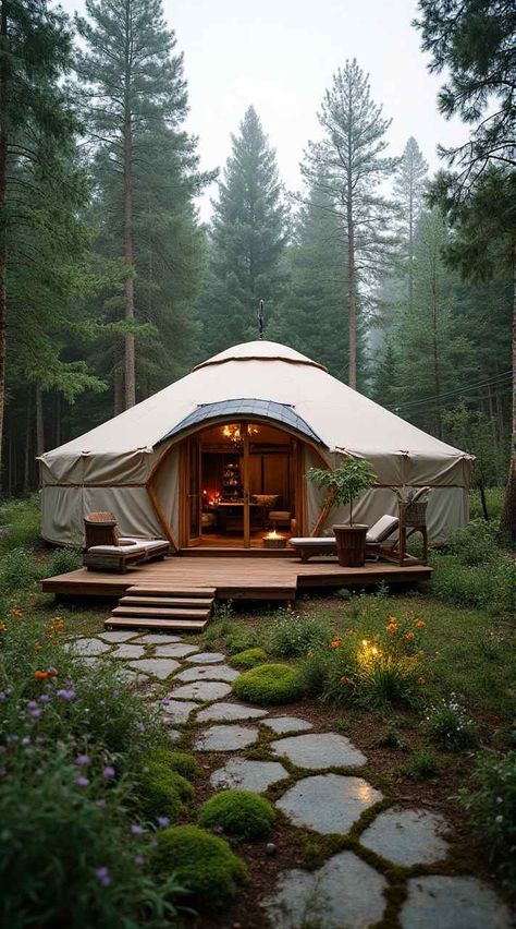 Yurt Aesthetic, Yurt Loft, Modern Yurt, Yurt House, Yurt Design, Yurt Interior, Luxury Yurt, Homes Design Ideas, Yurt Home