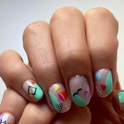 Nail design on Instagram: "Inspired my #MemphisMilano 🧼 do you guys like the colors? They’re giving me such the 80’s vibe! Love it. #annanailsberlin🔸alexandra" Memphis Milano, Nails Inspiration, Inspire Me, Give It To Me, Nail Designs, Nails, Color, Design