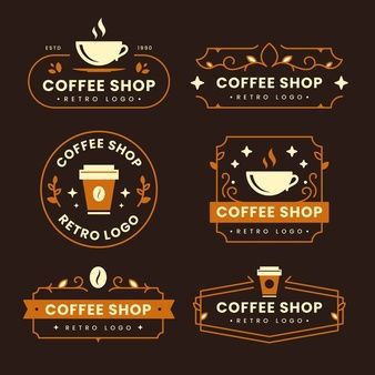 Plantilla de logotipo de café | Vector Premium Coffee Shop Logo Design Ideas, Cafe Logos, Identity Card Design, Coffee Shop Logo Design, Candy Logo, Cafe Logo Design, Coffee Sale, Logos Retro, Property Logo