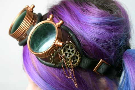 Steampunk Goggles Steampunk Mode, Steampunk Glasses, Steampunk Hairstyles, Steampunk Party, Mode Steampunk, Steampunk Tendencies, Steampunk Halloween, Steampunk Crafts, Steampunk Goggles