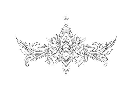 Back Tattoos Spine, Sternum Tattoo Design, Underboob Tattoo Designs, Polynesian Tattoos, Muster Tattoos, Geometric Tattoos, Inspiration Tattoos, Chest Tattoos For Women, Floral Tattoo Sleeve