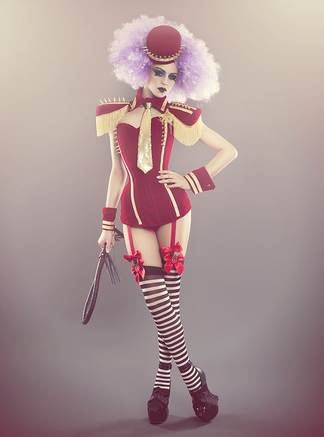 WWW.REBECASARAY.COM Estilismo y diseño: Jose Luis Diaz Megia Make-up: Blas Moreno Foto/Edición: Rebeca Saray Pentax645D & Bowens You can follow me if you like my work here: You can see more of ... White Costume, A Clown, Circus, A Woman, Stockings, Black And White, Red, White, Black