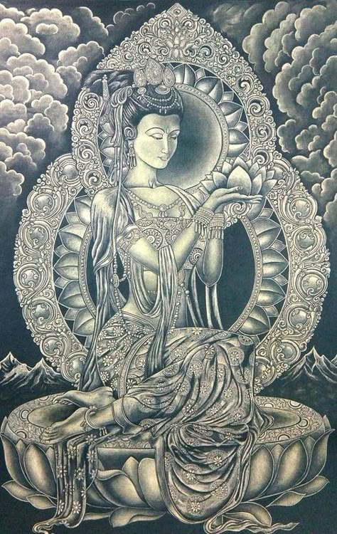 Painting Goddess, Quan Yin, Kuan Yin, Kwan Yin, Relaxation Meditation, Sacred Feminine, Goddess Art, Buddha Art, Spiritual Art