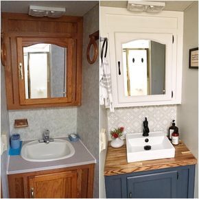 Rv Remodeling, Motorhome Remodel, Glamper Camper, Rv Interior Remodel, Camping Vintage, Camper Trailer Remodel, Rv Bathroom, Vintage Camper Remodel, Diy Camper Remodel