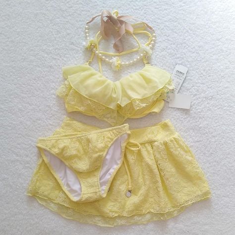 Coquette bikini set NWT lace babydoll fairy swimsuit... - Depop Fairy Swimsuit, Gyaru Style, Lace Babydoll, A Skirt, Kids Wear, Baby Dolls, Japan, Skirt, Lace