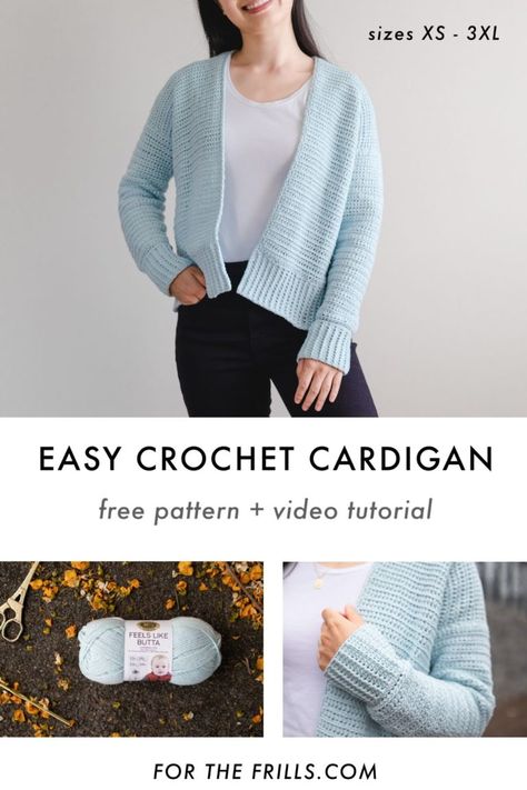 Pola Kardigan, Crochet Cardigan Free, Crochet Cardigan Pattern Free, Crochet Sweater Pattern Free, How To Fold Sleeves, Cardigan Design, Aesthetic Crochet, Crochet Clothes For Women, Clothes Aesthetic