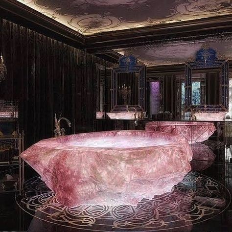 Hardcore Is Not For Everybody: This Instagram Account Collects Decor Items That Capture The Essence Of Bad Taste (35 Pics) Rose Quartz Bathtub, Quartz Bathtub, Venus Energy, Moon Quartz, Fantasy Furniture, Bathroom Bathtub, Fantasy Rooms, غر�فة ملابس, Hus Inspiration