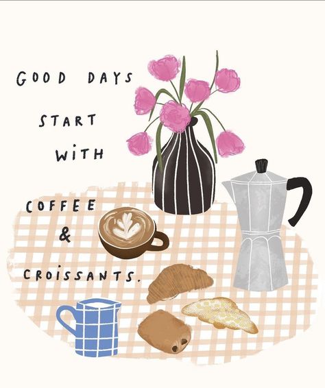 byholliestartup Coffee Prints, Tea Print, Therapeutic Art, My Tea, Illustration Quotes, Bullet Journal Art, Words Prints, Happy Words, Illustration Sketches