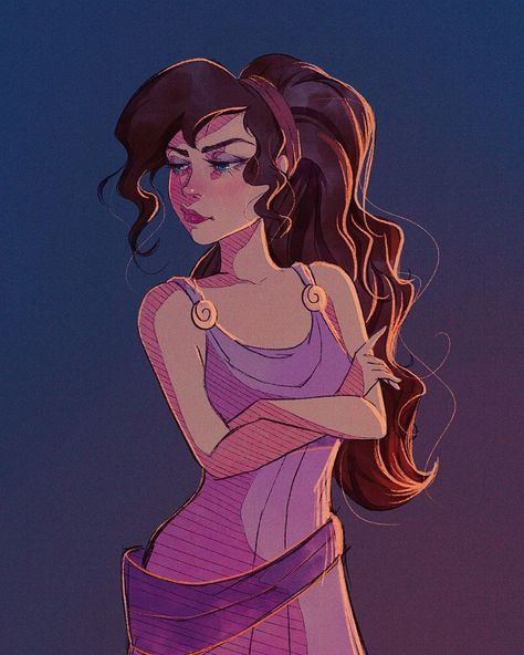 Meg Disney, Disney Megara, Megara Disney, Megara Hercules, Meg Hercules, Disney Women, Hair Sketch, Disney Sketches, Disney Aesthetic