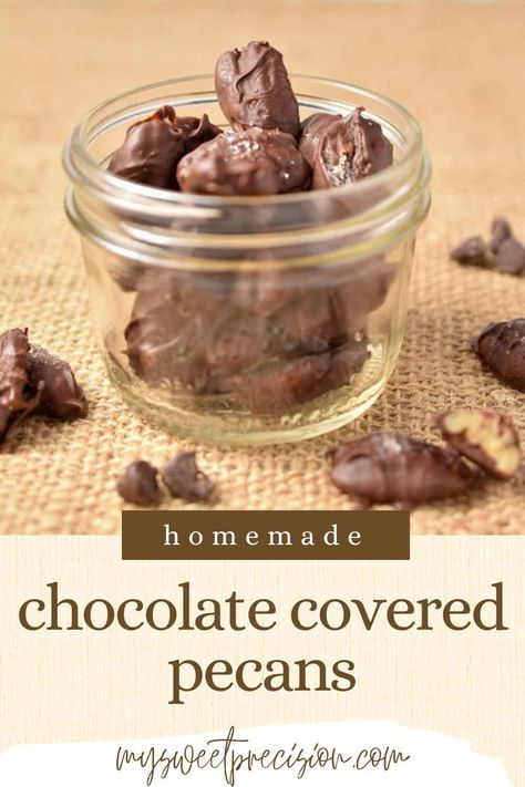 This recipe for chocolate covered pecans is absolutely delicious, but also perfect for the holiday season. The toasted pecans have a caramelized flavor (thanks to the butter and brown sugar!) and then are coated in warm, melted chocolate to create a sweet chocolate shell. Chocolate Covered Pecans Recipe, Covered Pecans, Chocolate Covered Pecans, Chocolate Shells, Chocolate Pecan, Melted Chocolate, Chocolate Coating, Toasted Pecans, Silicone Baking