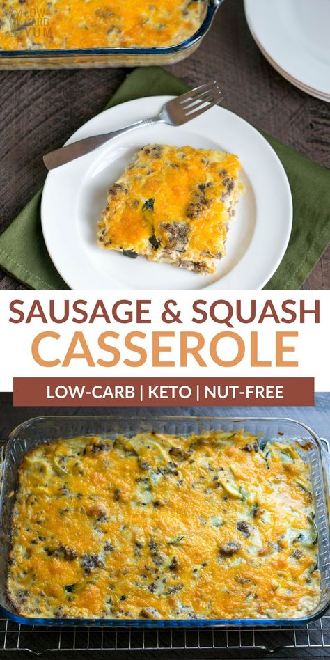 Gluten Free Squash Recipes, Squash Zucchini Recipes, Healthy Squash Casserole, Casserole With Cheese, Zucchini Dinner Recipes, Healthy Squash Recipes, Sausage Casserole Recipes, Summer Squash Casserole, Winter Squash Recipes