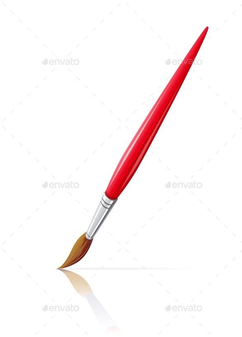 Paint Brush - Vector EPS. Download: https://graphicriver.net/item/paint-brush/21665311?ref=ksioks Art Brush Logo, Paint Brush Photography, Paintbrush Illustration, Paint Brush Illustration, Paint Brushes Photography, Drawing Equipment, Brush Icon, Brush Illustration, Platinum Pixie Cut