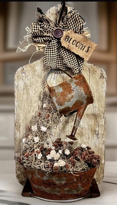 Imbolc Crafts, Spring Primitive Crafts, Primitive Fall Crafts, Primitive Country Crafts, Spindle Crafts, Springtime Crafts, Fall Decor Diy Crafts, Board Signs, Decorative Boards