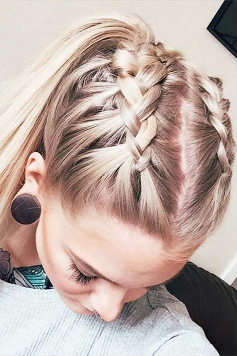 Five-Minute Cute Hairstyles for Medium Hair ★ See more: http://lovehairstyles.com/cute-hairstyles-for-medium-hair/ French Braid Hairstyles, Cool Braids, Penteado Cabelo Curto, Festival Hair, Spring Hairstyles, Braids For Long Hair, Ponytail Hairstyles, Summer Hairstyles, Hair Hacks