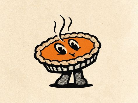 Cartoon Pie, Toilet Cartoon, Pie Drawing, Daily Illustration, Halloween Logo, Pies Art, Character Mascot, Illustration Procreate, 60s Retro