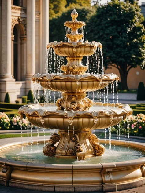 Fancy Fountain, Home Waterfall, Italian Vibes, Water Fountain Design, Statue Fountain, Taman Air, Water Body, Boundary Wall, Garden Water Fountains