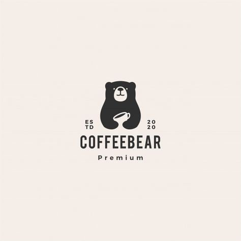 Bear Coffee Logo, Cafe Logo Inspiration, Vector Logo Design Ideas, Coffee Logos Ideas, Coffee Logo Design Art, Coffee Logo Branding, Coffee Design Logo, Coffee Logo Design Ideas, Logo Coffee Design