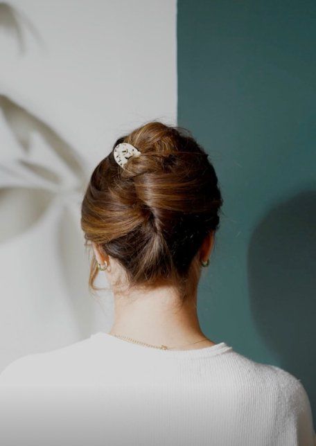 3 Ways To Use A French Hair Pin French Twist Shoulder Length Hair, French Twist With Comb, French Twist Pin Tutorial, French Hair Updo, French Twist With Hair Comb, French Twist With Hair Pin, How To Use A Chignon Pin, French Hairpin Styles, French Twist Hair Pin